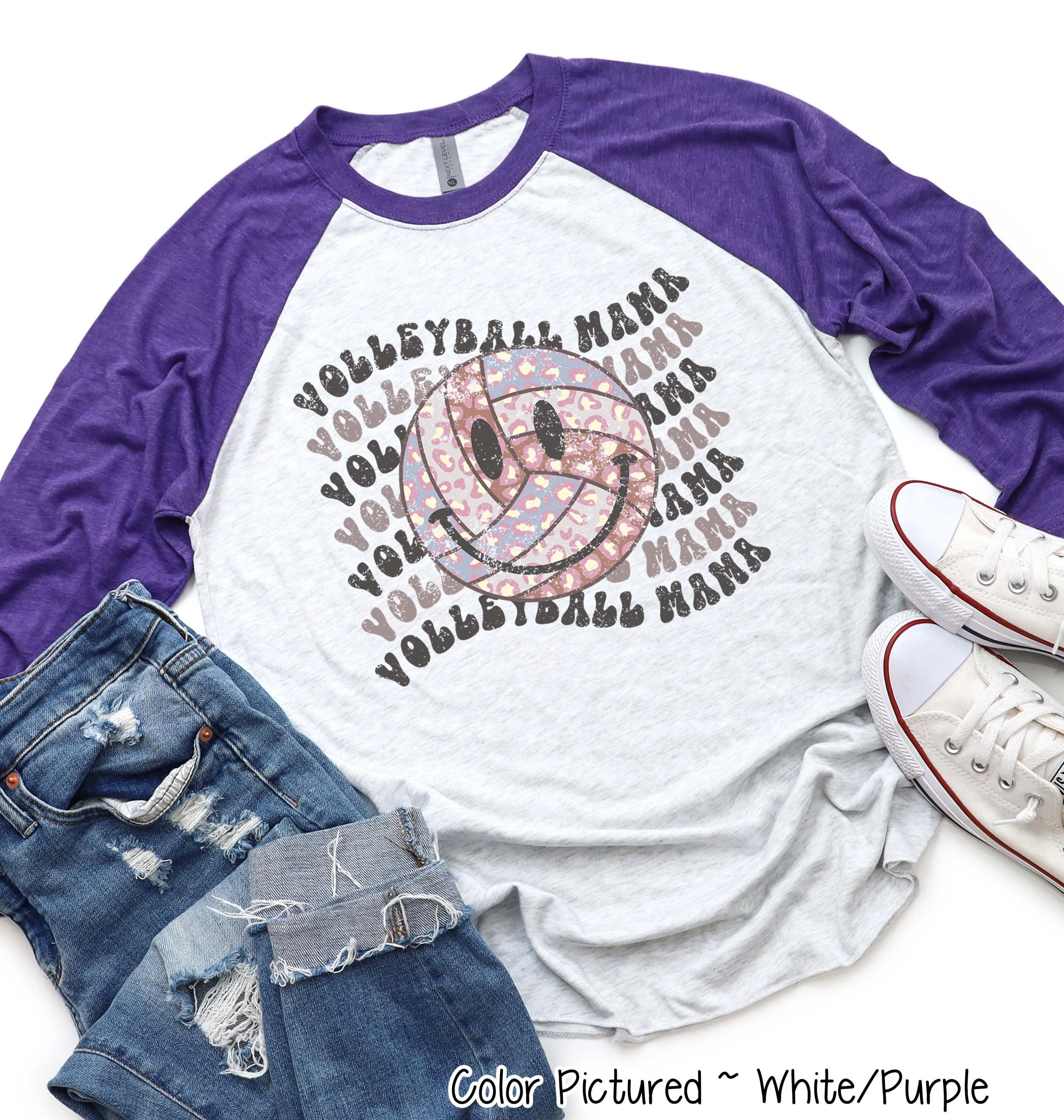 Retro Smile Volleyball Mama Tee