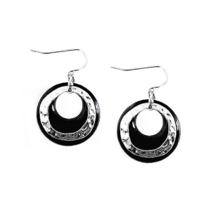RHODIUM BLACK EARRINGS  #SE31366_RHOD-BLK (GH1)