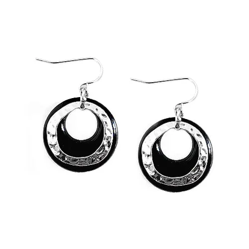 RHODIUM BLACK EARRINGS  #SE31366_RHOD-BLK (GH1)
