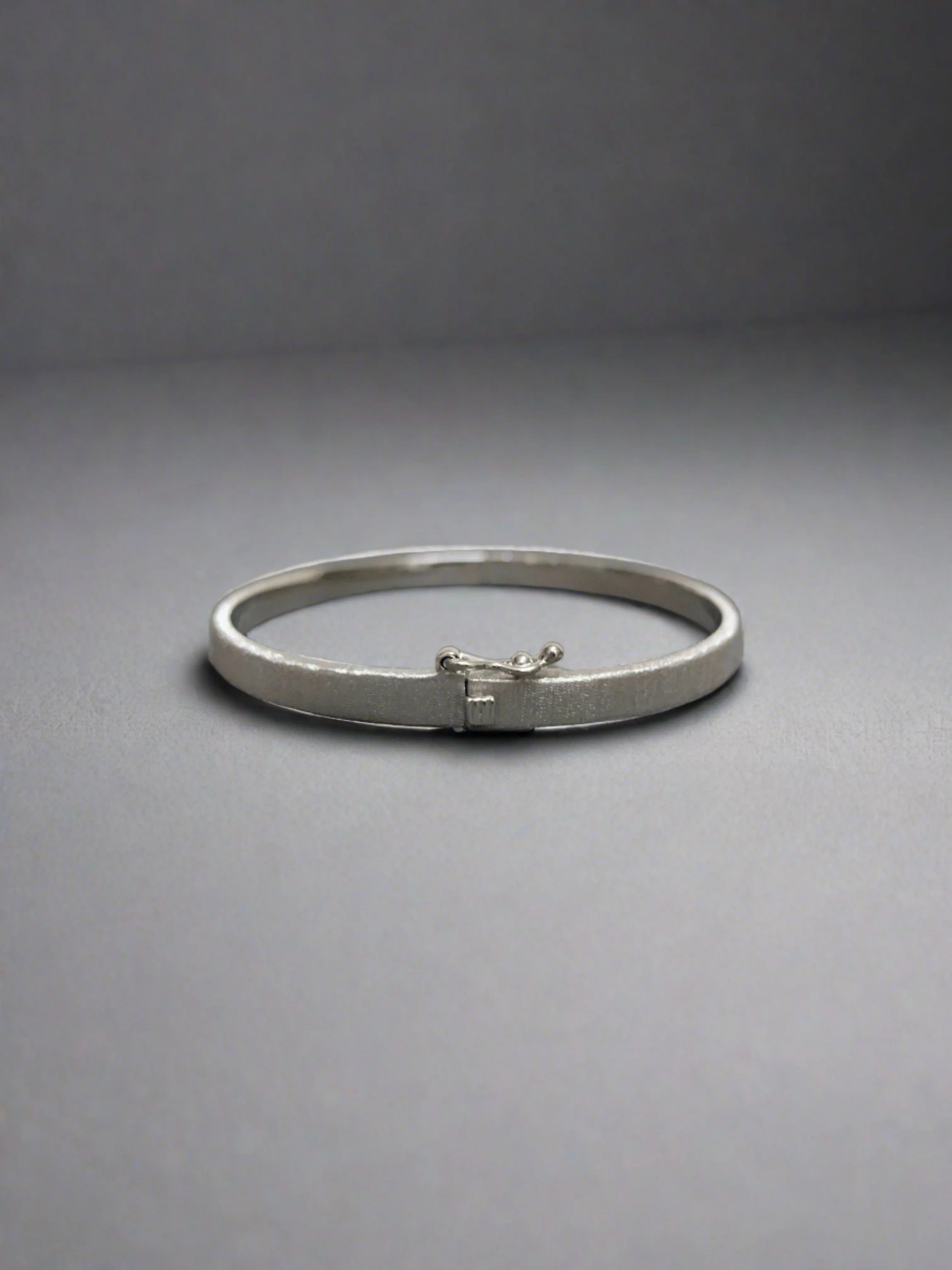 Rhodium Brushed Bangle