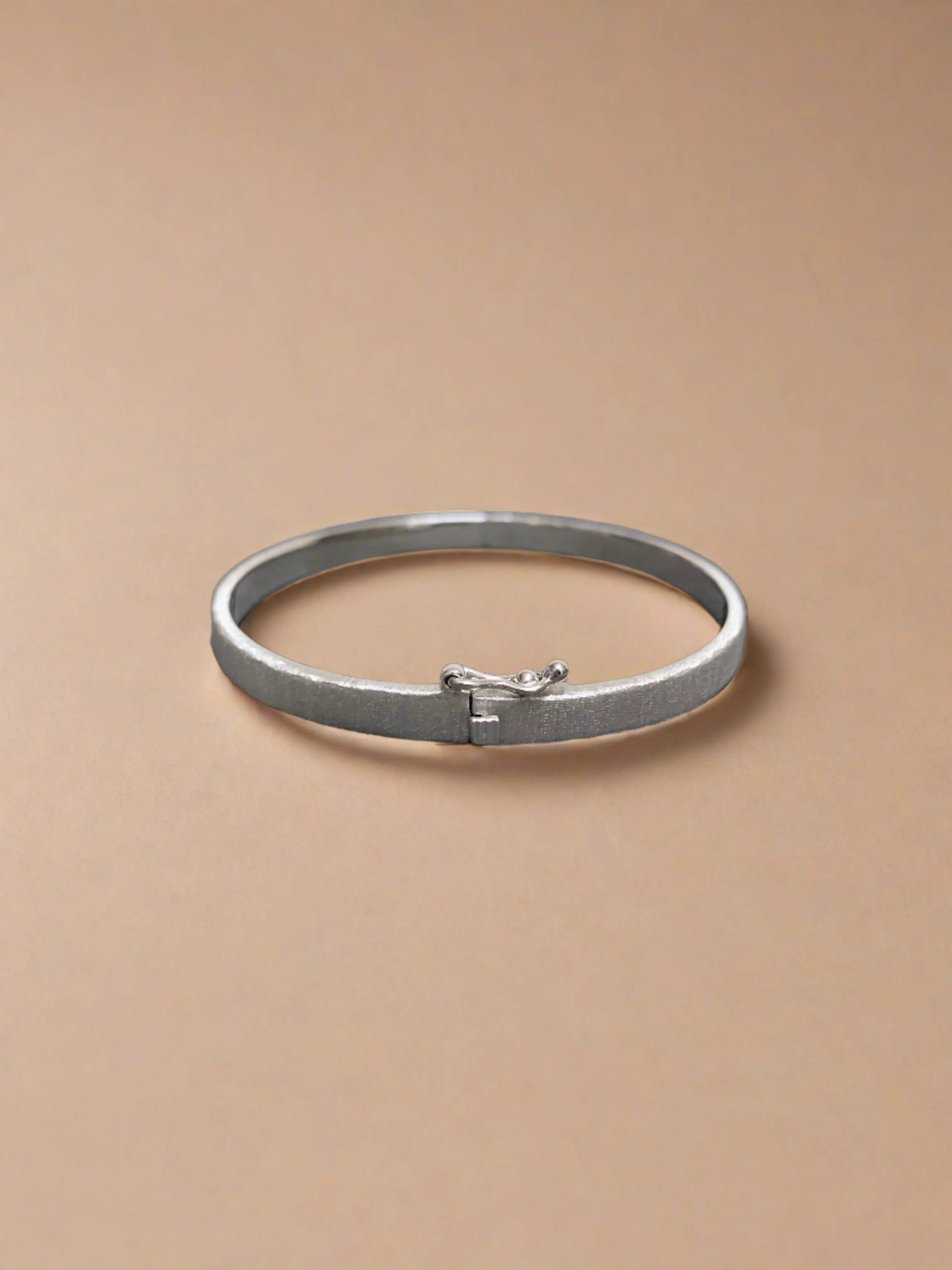 Rhodium Brushed Bangle