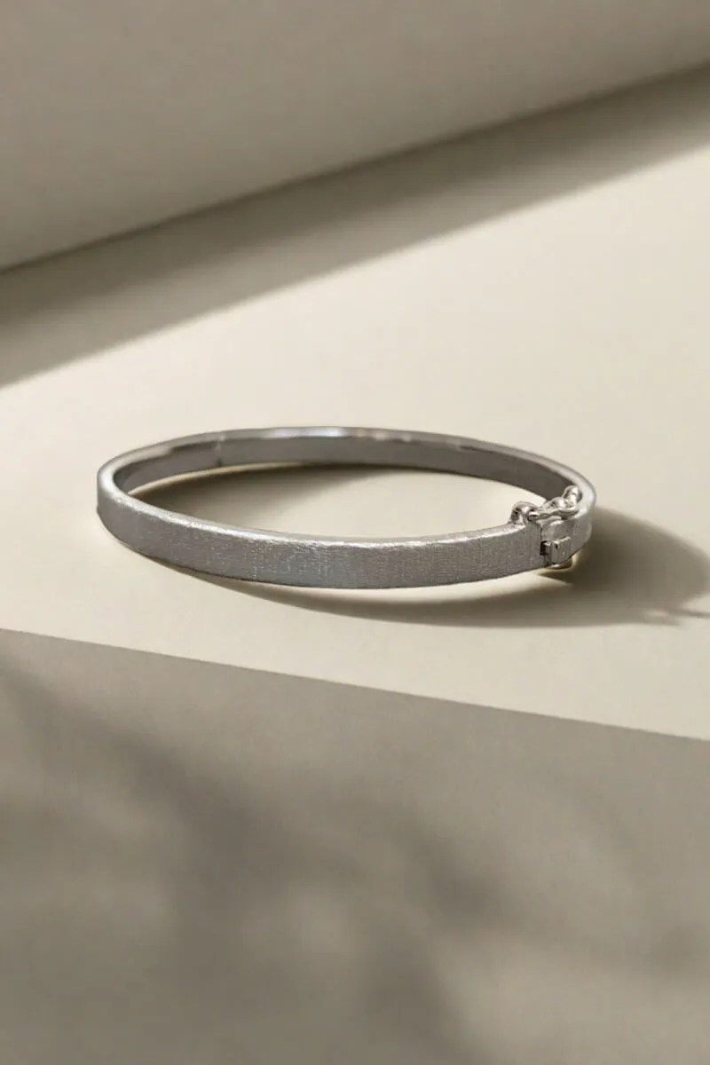 Rhodium Brushed Bangle