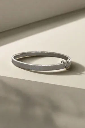 Rhodium Brushed Bangle