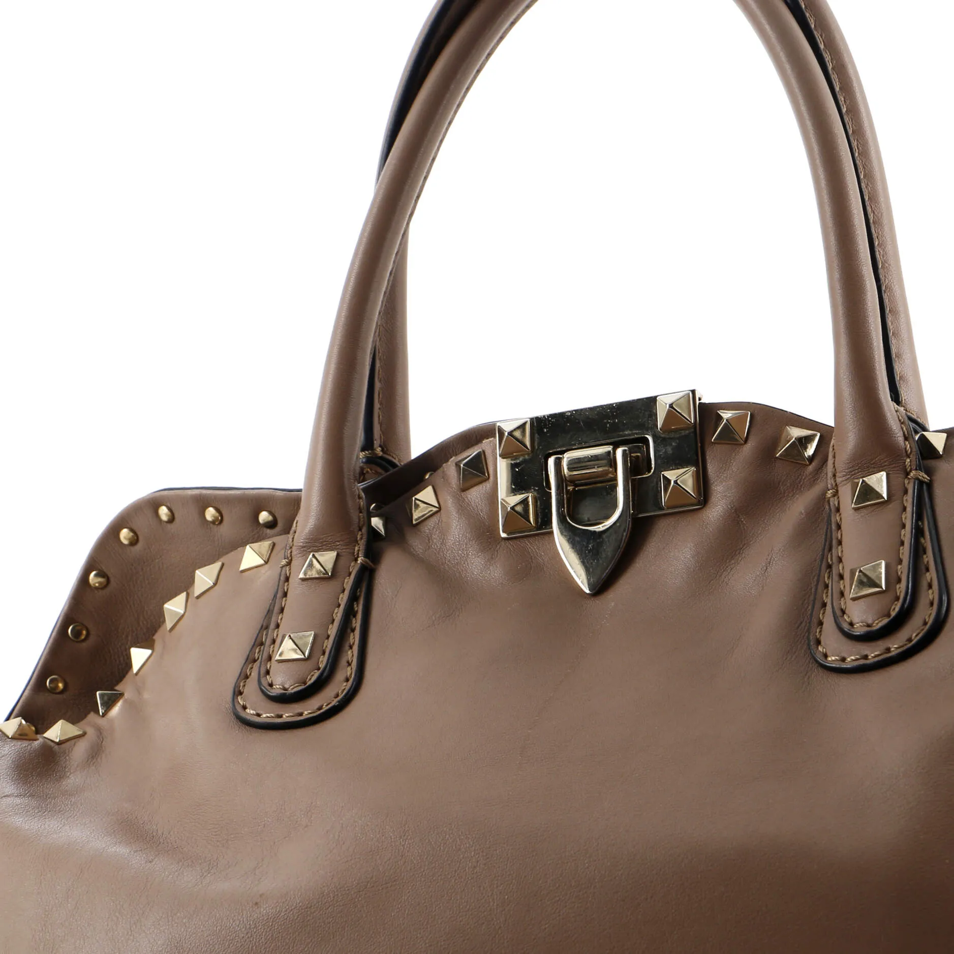 Rockstud Convertible Dome Satchel Leather