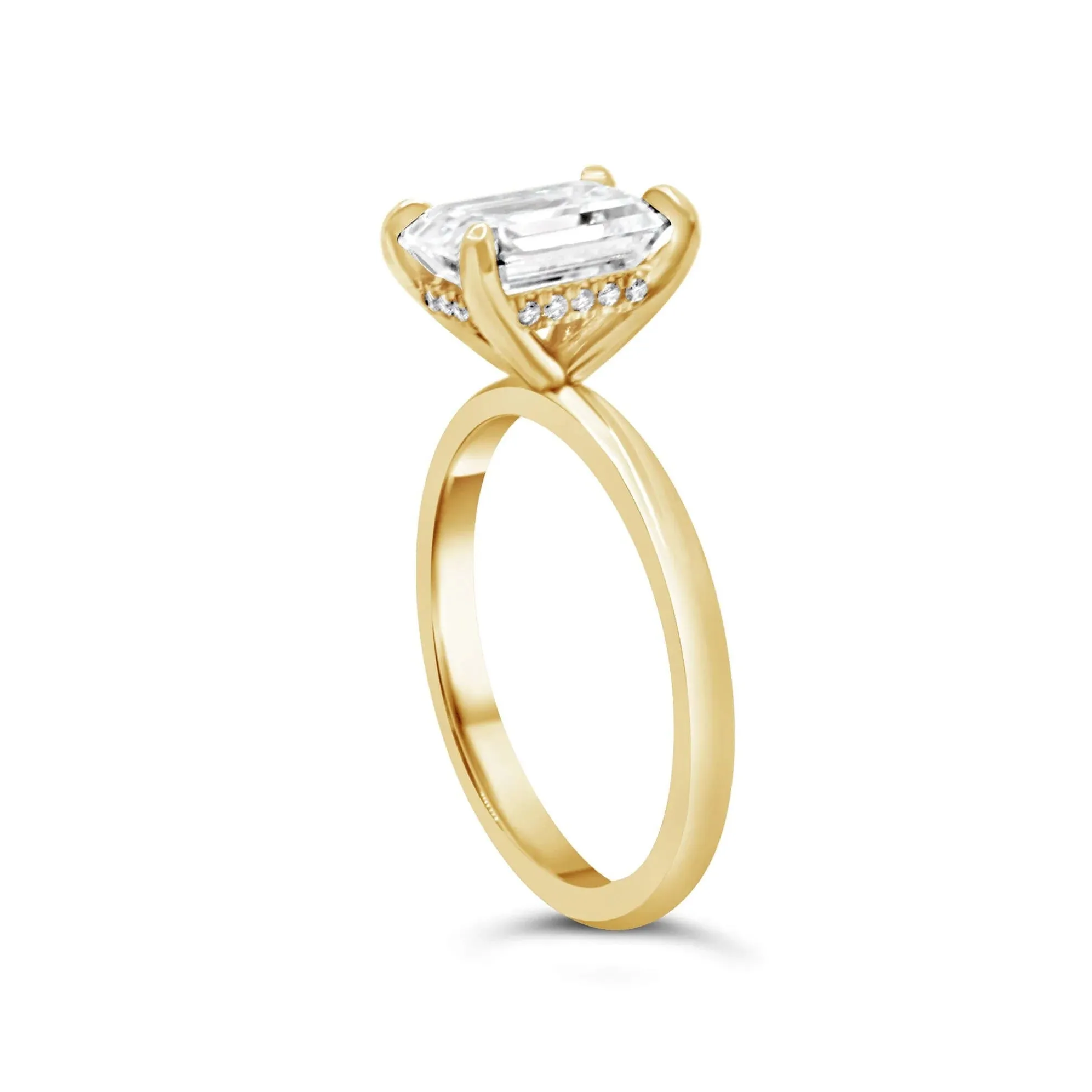Rose Emerald Engagement Ring Setting