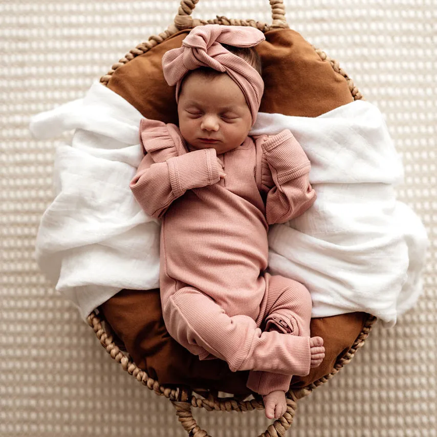 Rose Ruffle Zip Growsuit