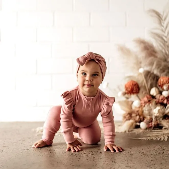 Rose Ruffle Zip Growsuit