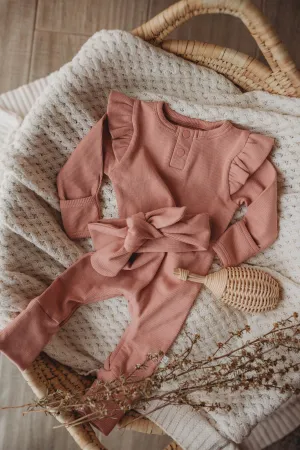 Rose Ruffle Zip Growsuit