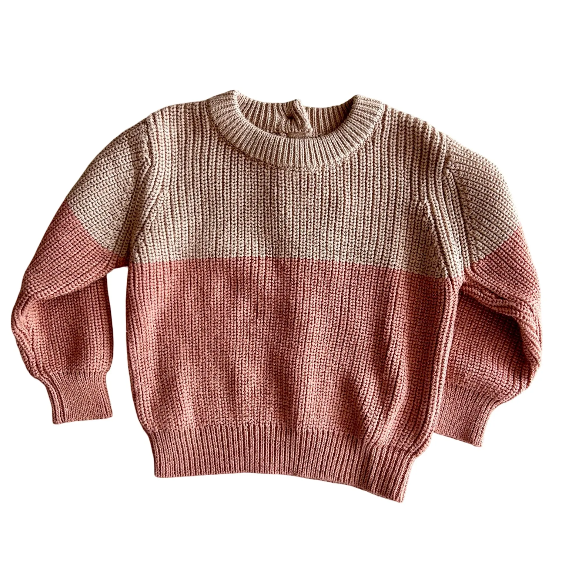 Rose Tan Colorblock Sweater