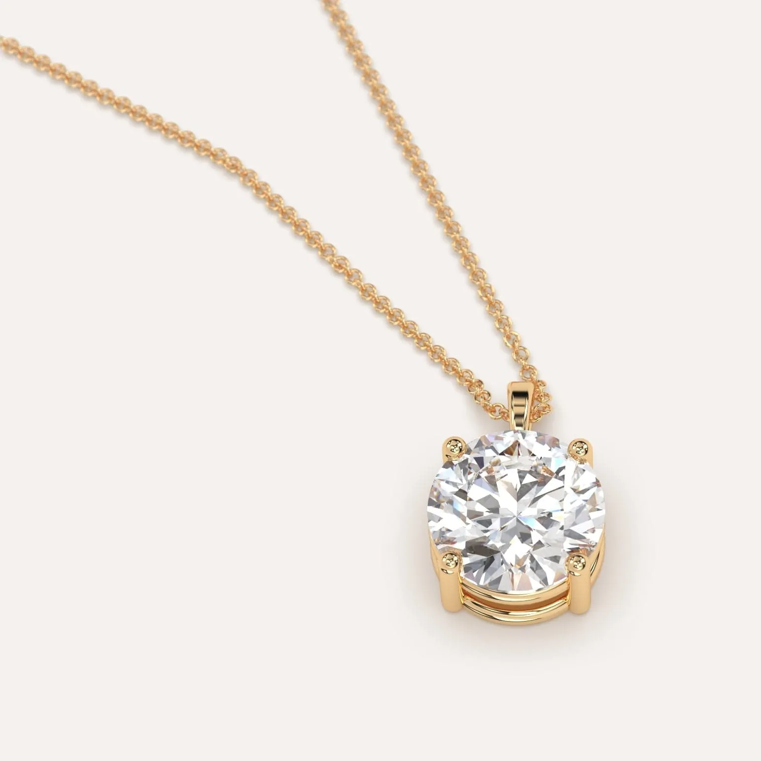 Round Pendant Diamond Necklace Setting