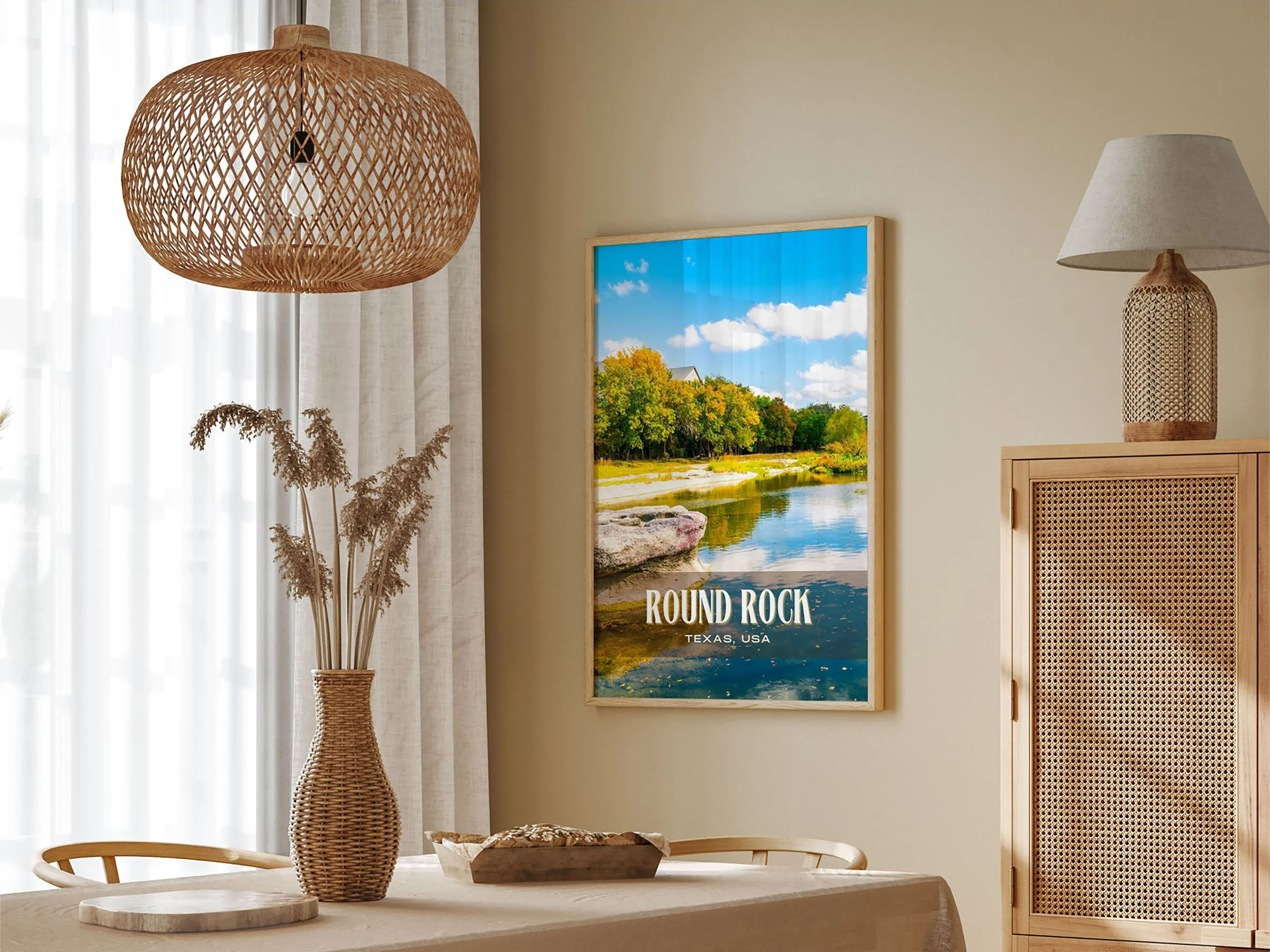 Round Rock Retro Wall Art, Texas, USA