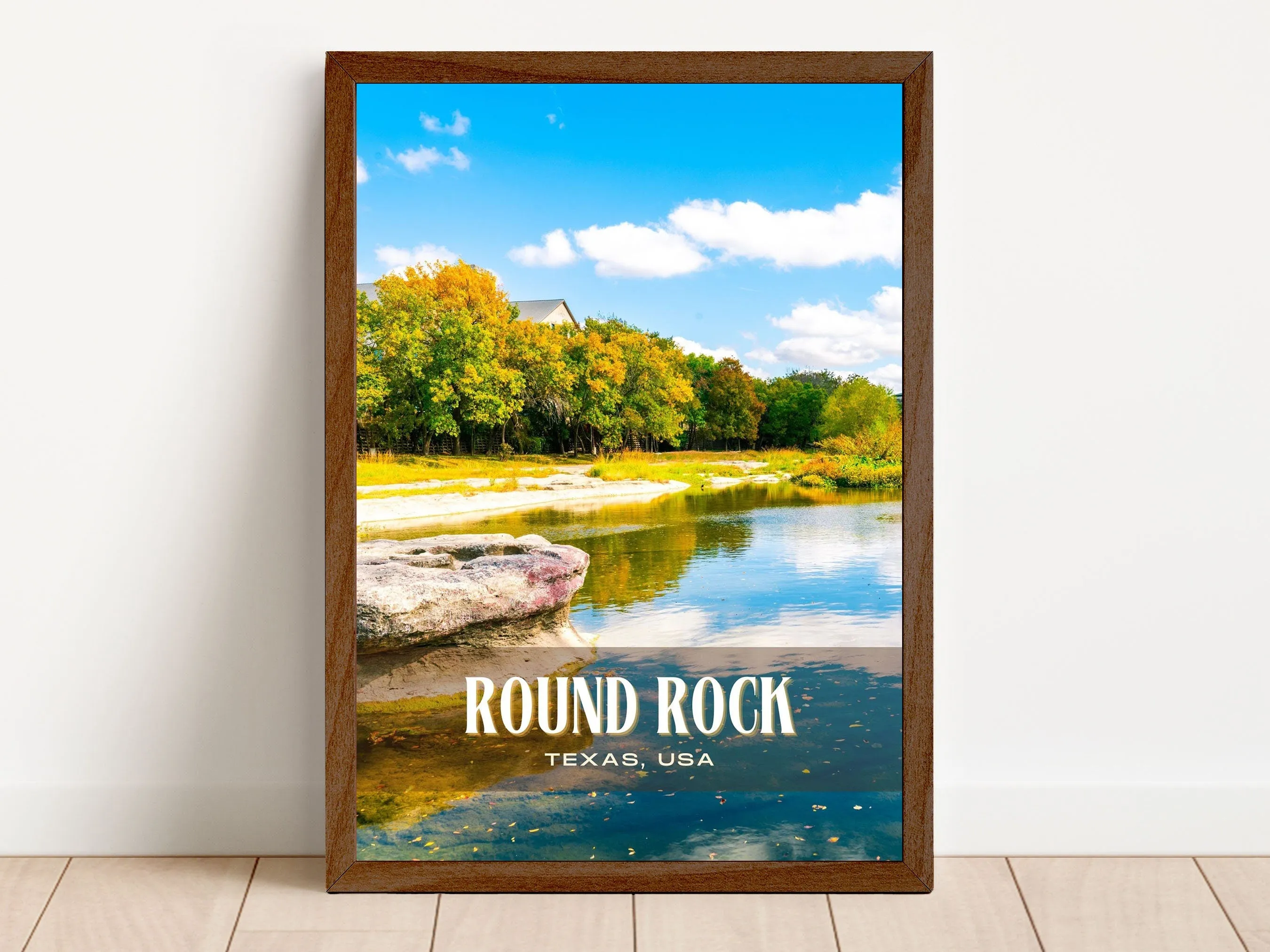 Round Rock Retro Wall Art, Texas, USA