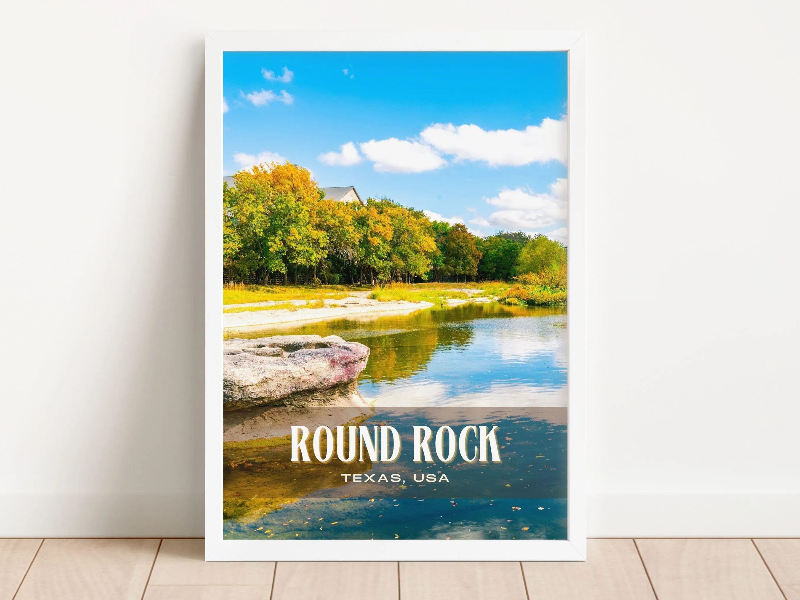 Round Rock Retro Wall Art, Texas, USA