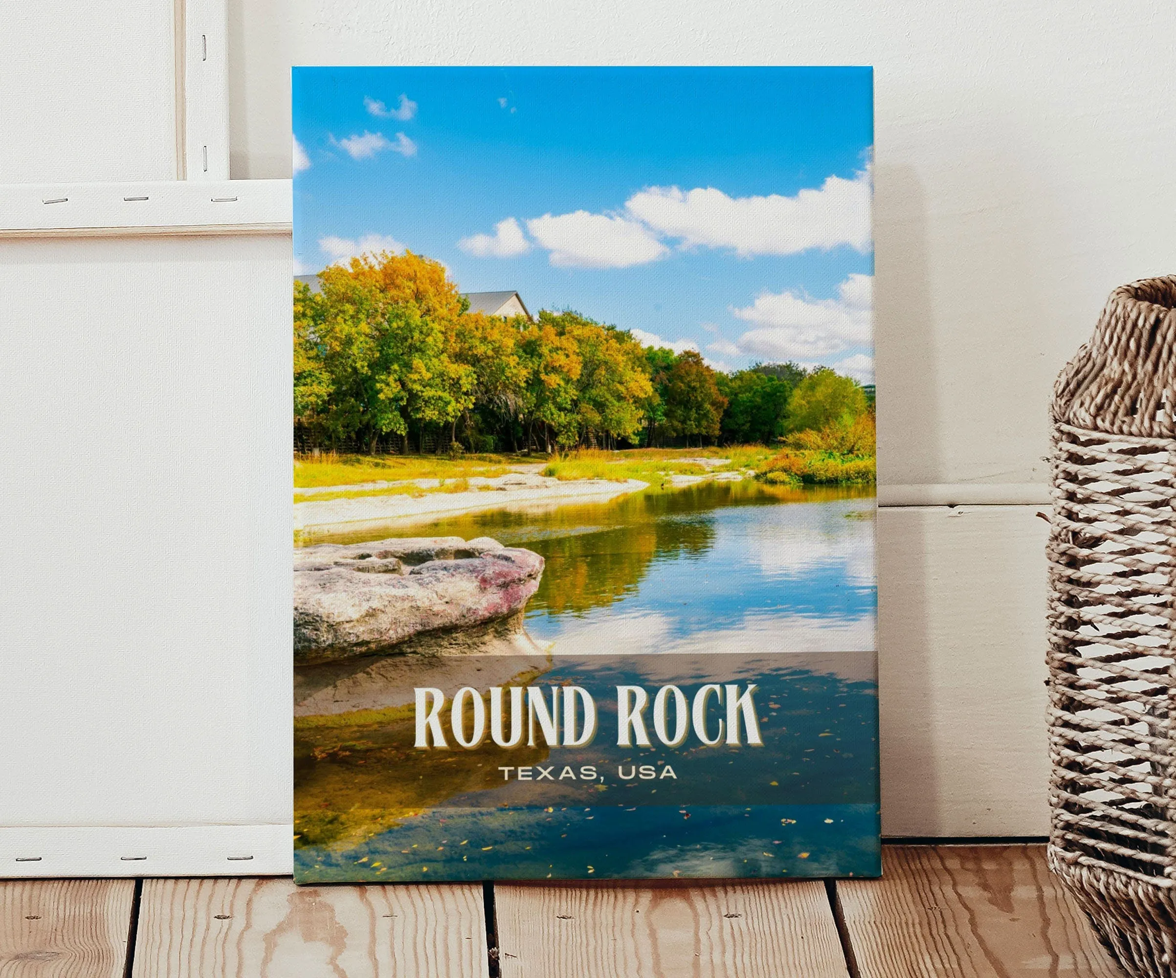 Round Rock Retro Wall Art, Texas, USA