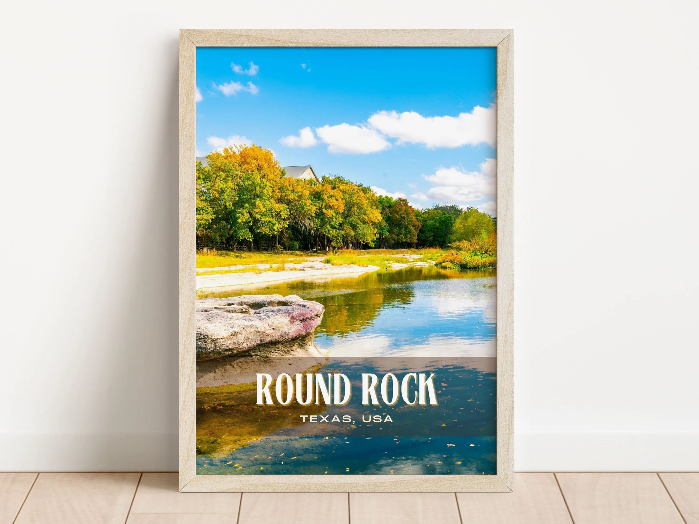 Round Rock Retro Wall Art, Texas, USA