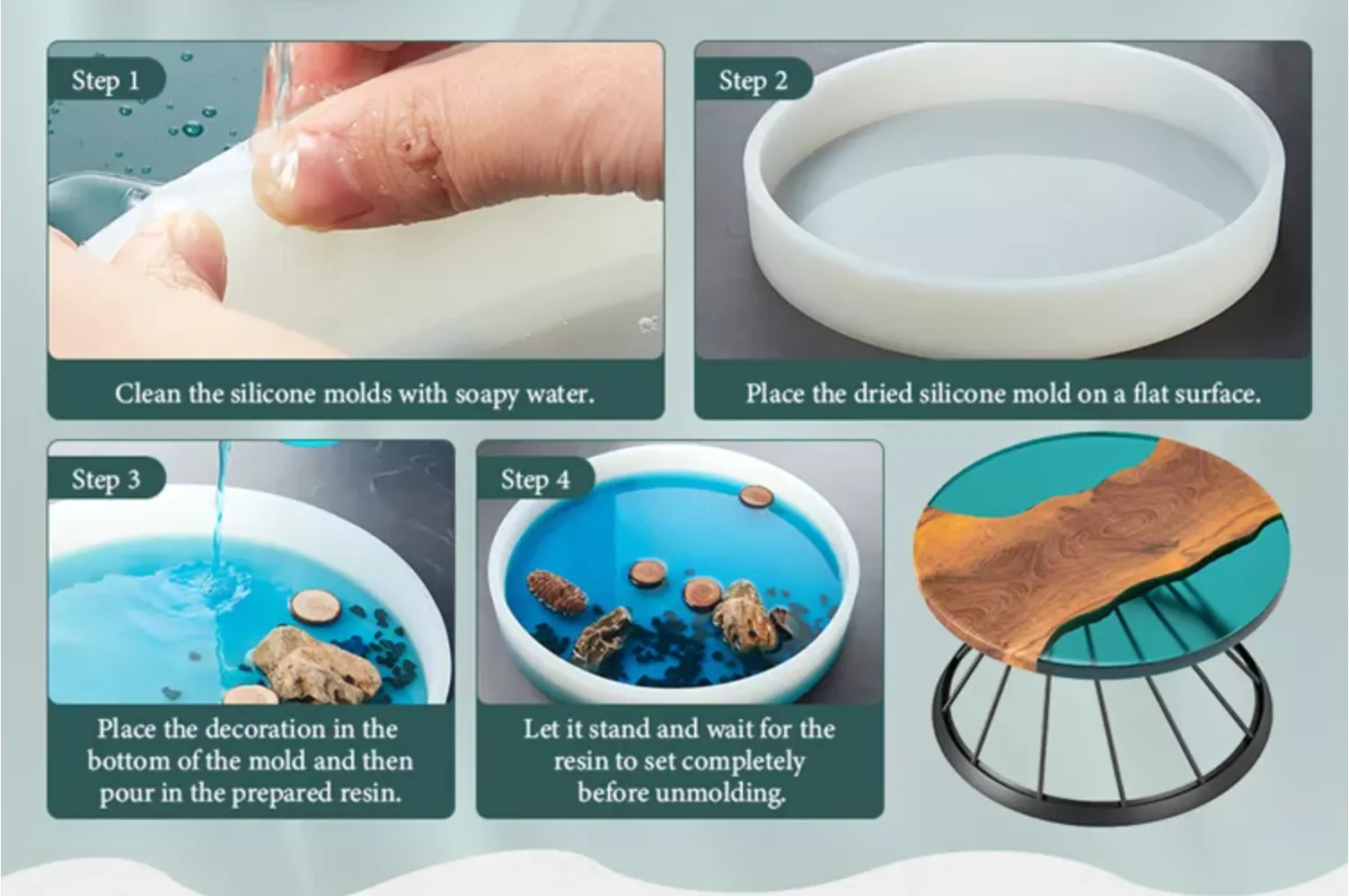 Round Silicone Mould | Perfect for Side Tables, Coffee Tables etc. | Choose your Size