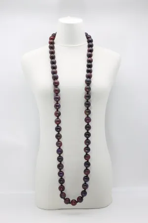 Round Wooden Beads Necklace - Hand painted