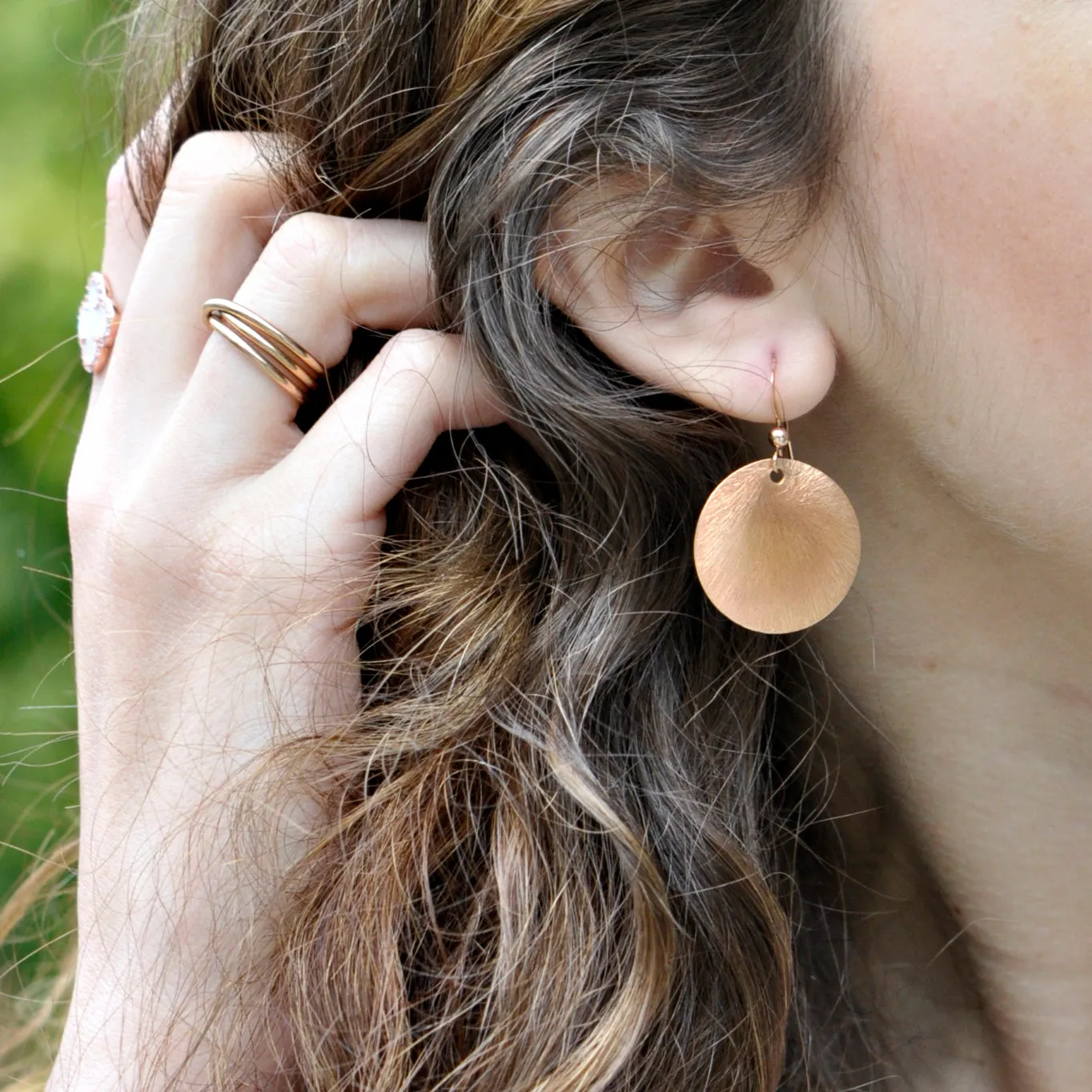 SALE - Brushed Disc Earrings