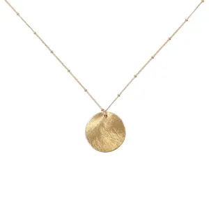 SALE - Brushed Disc Long Necklace