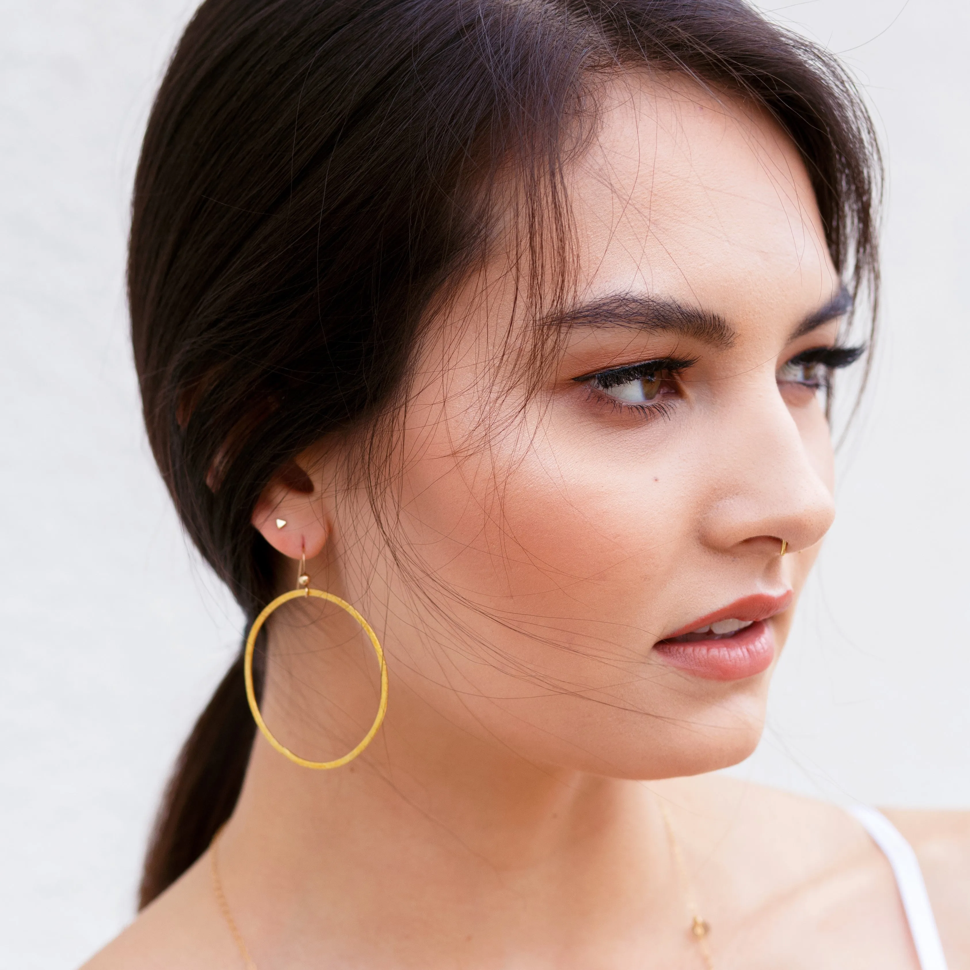 SALE - Brushed Hoop Earring