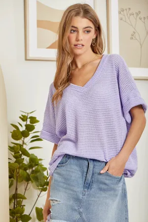 Sally Loose Knit Blouse 1X - 3XL in Lilac * on sale *
