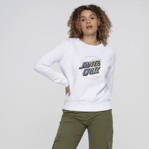 Santa Cruz Womens Crew Holo Moon Dot Front Crew - White