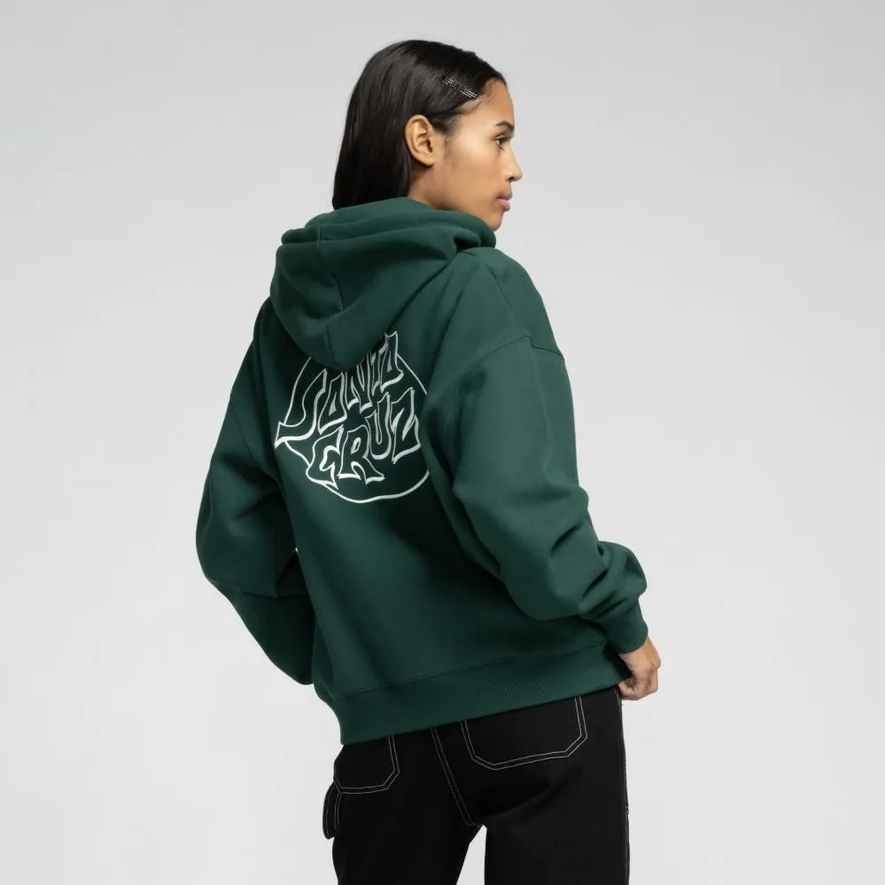 Santa Cruz Womens Zip Hood Fever Dream Mono Dot Zip Hood - Emerald