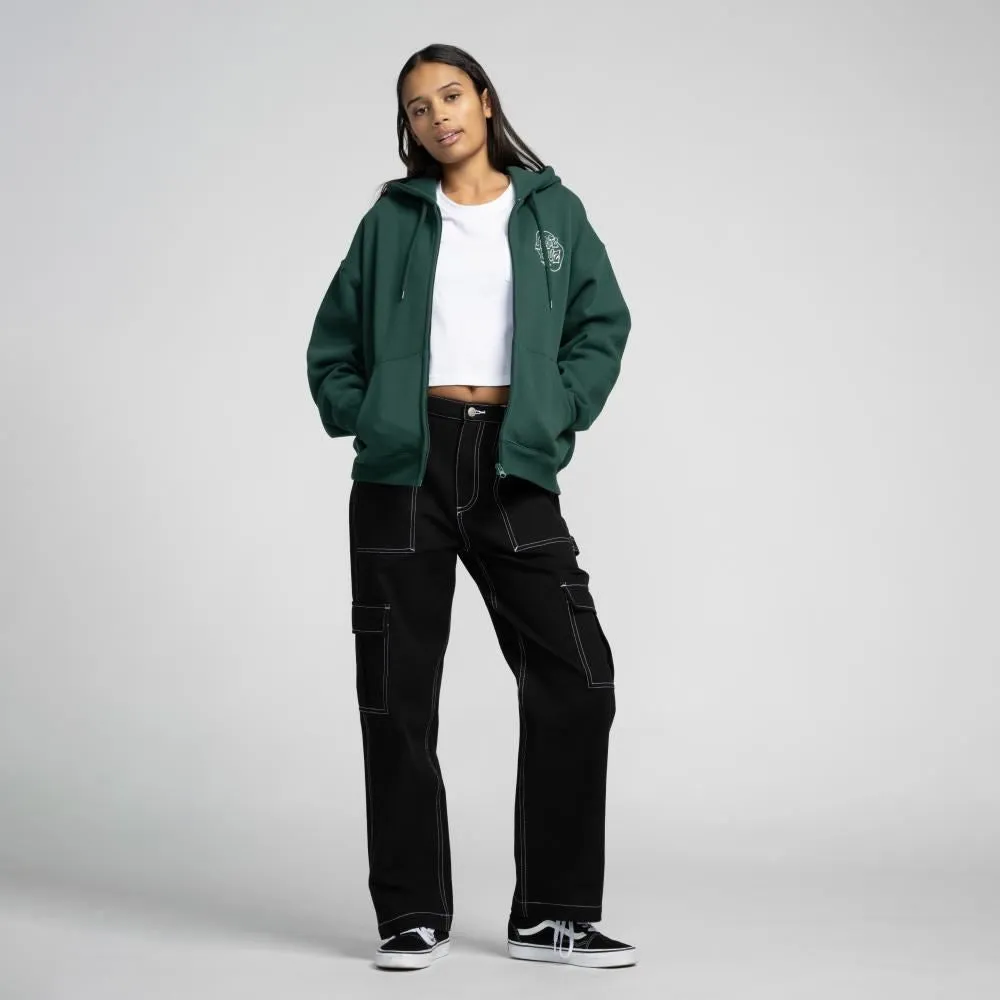 Santa Cruz Womens Zip Hood Fever Dream Mono Dot Zip Hood - Emerald