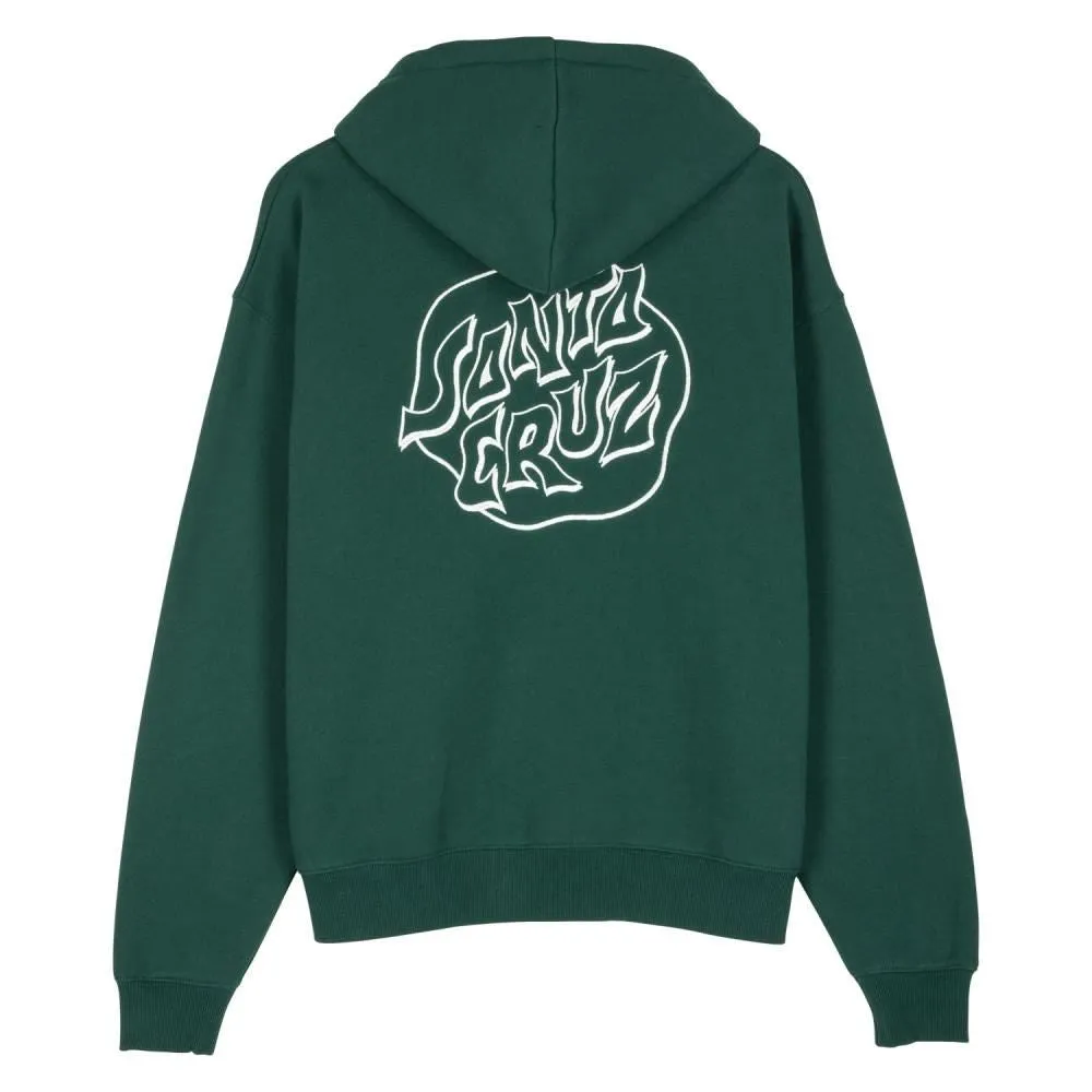 Santa Cruz Womens Zip Hood Fever Dream Mono Dot Zip Hood - Emerald