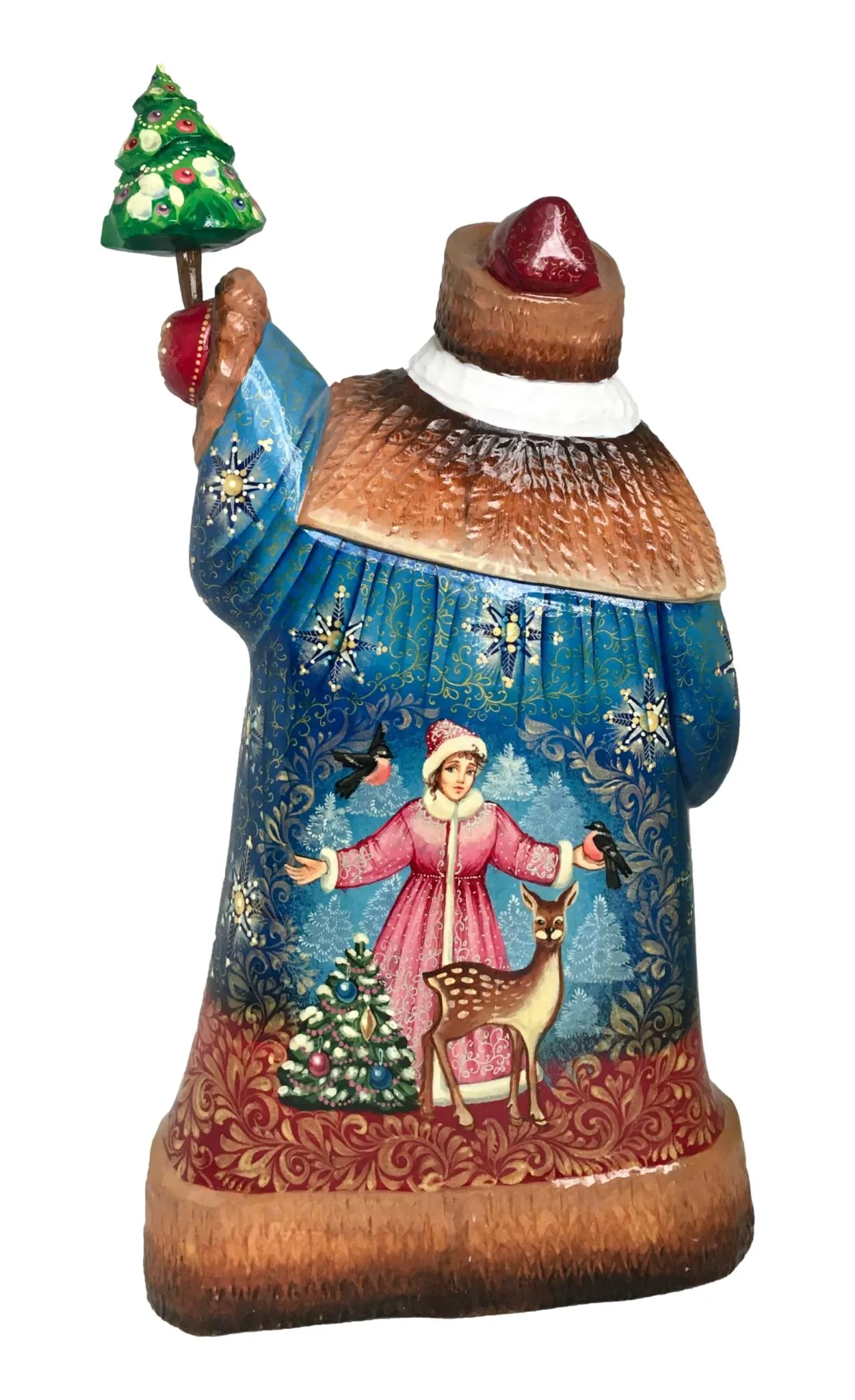 Santa with Snowmaiden Deer Xmas Tree