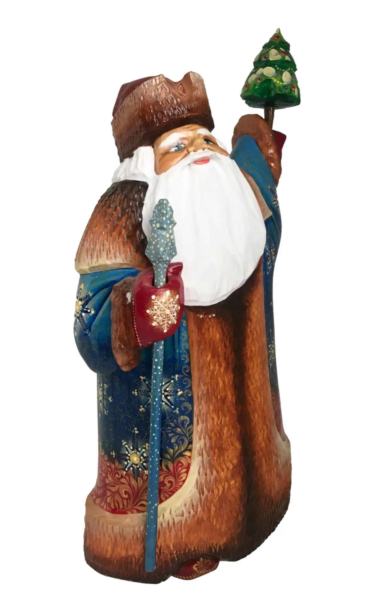 Santa with Snowmaiden Deer Xmas Tree
