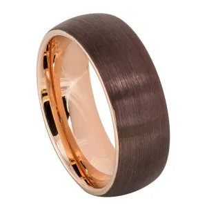 Semi-Domed Brushed Brown IP Plated & Rose Gold IP Plated ��������� 8mm
