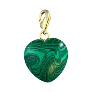 Semi-Precious Heart Pendant Malachite