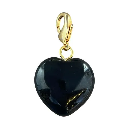 Semi-Precious Heart Pendant Obsidian