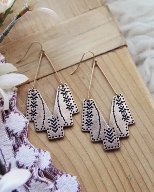 Shadow Sun Earrings in Brushed Gold