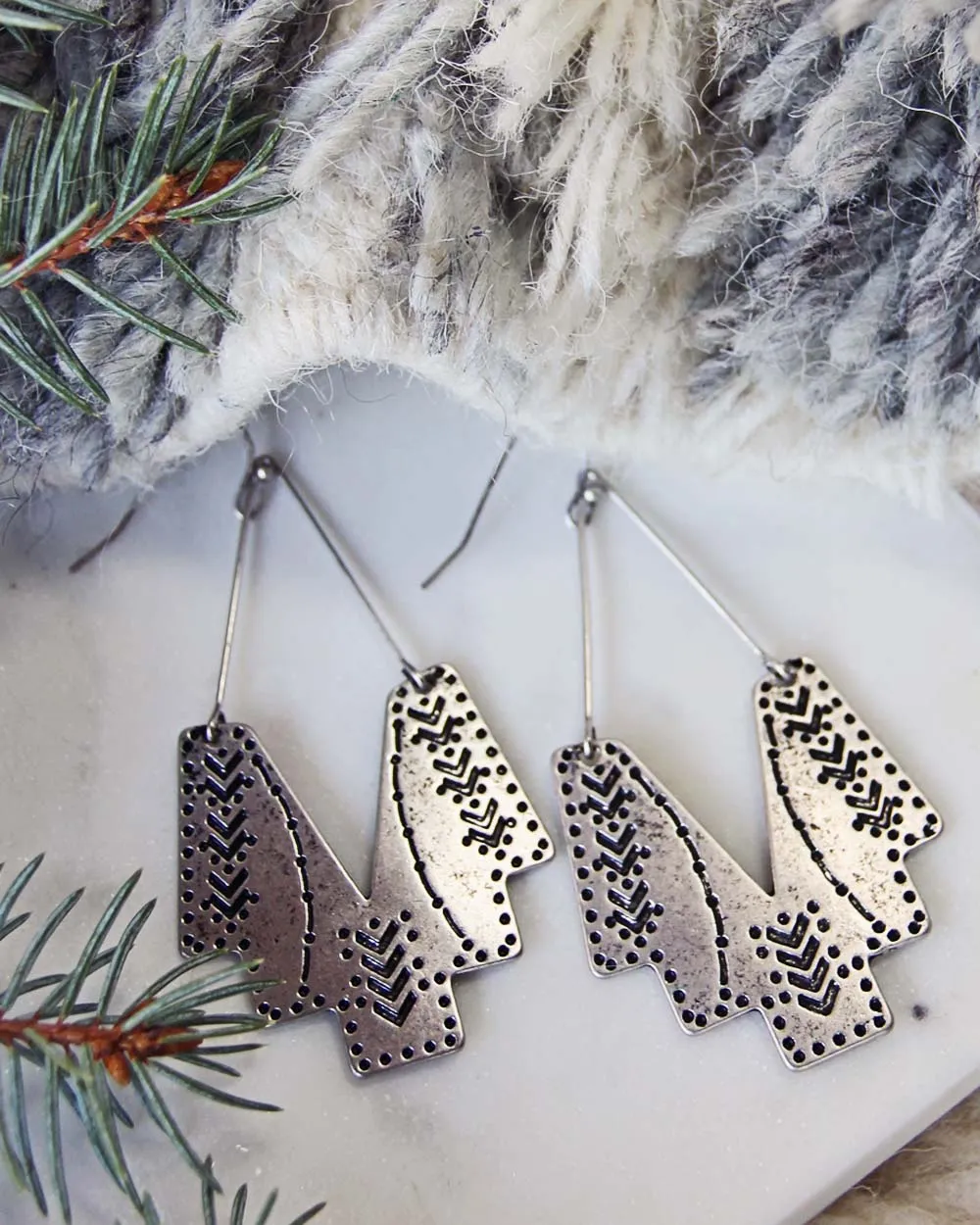 Shadow Sun Earrings in Brushed Silver