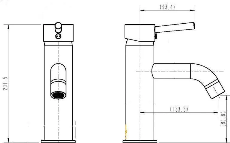 Short Basin Mixer - Round Profile - Brushed Nickel - CLAS15