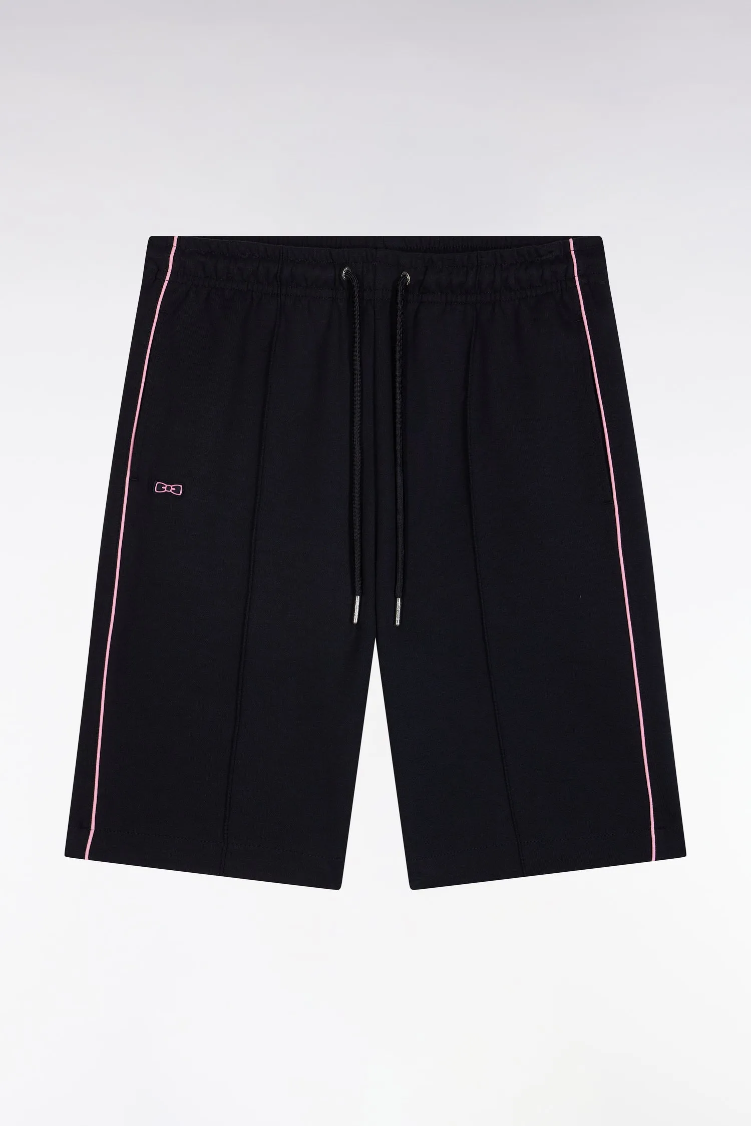 Short de jogging en coton interlock marine coupe droite