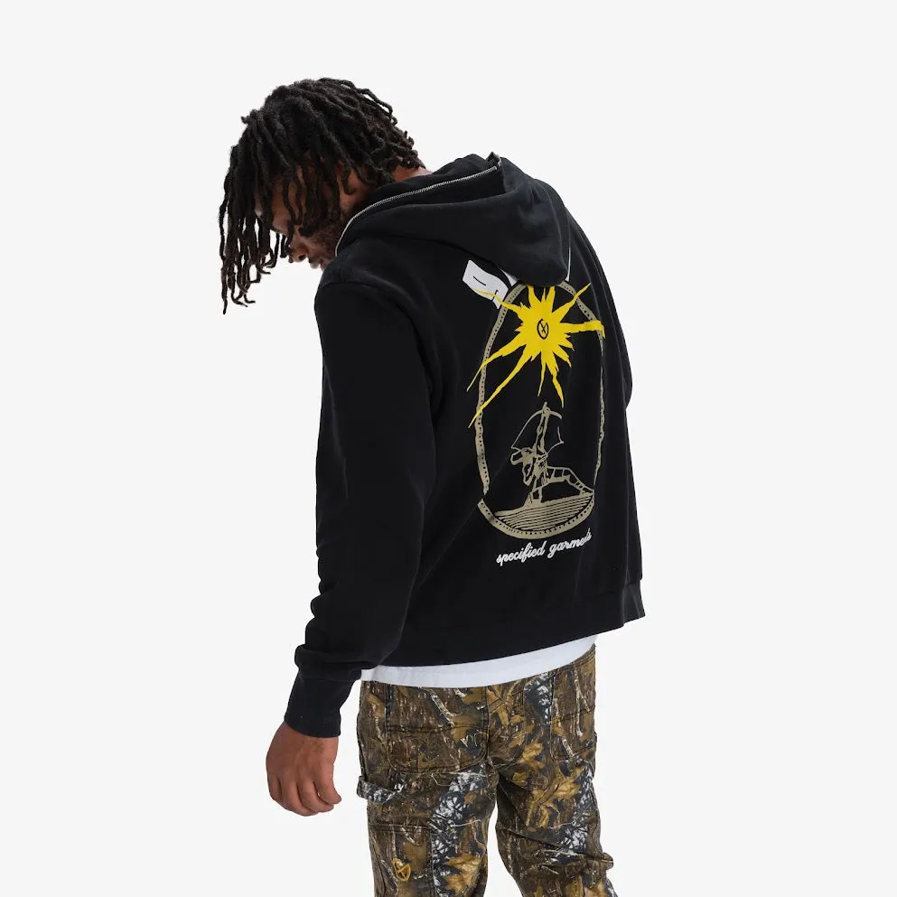 SHOT IN THE DARK FULL-ZIP HOODIE (BLACK)