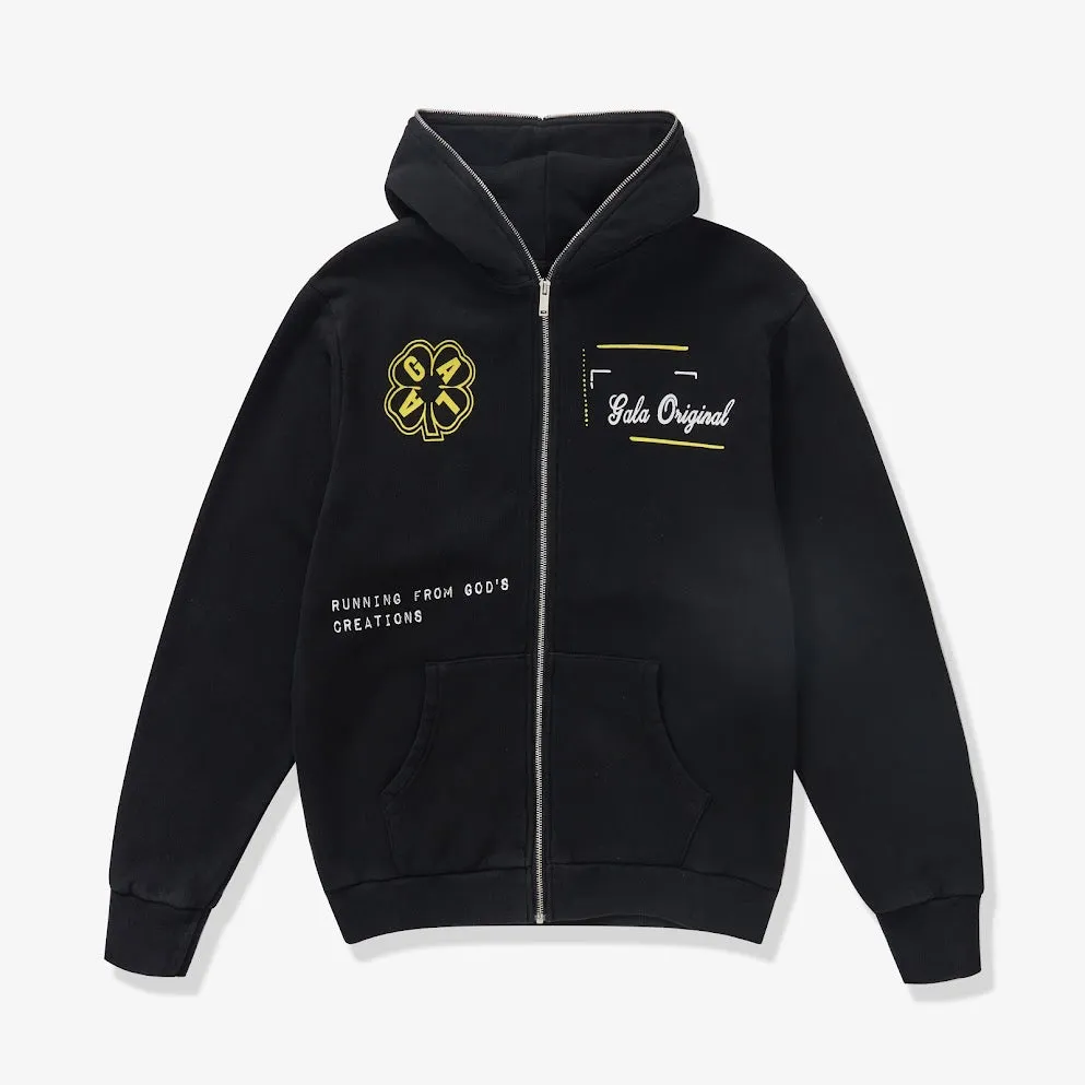 SHOT IN THE DARK FULL-ZIP HOODIE (BLACK)