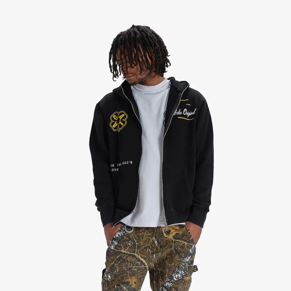 SHOT IN THE DARK FULL-ZIP HOODIE (BLACK)