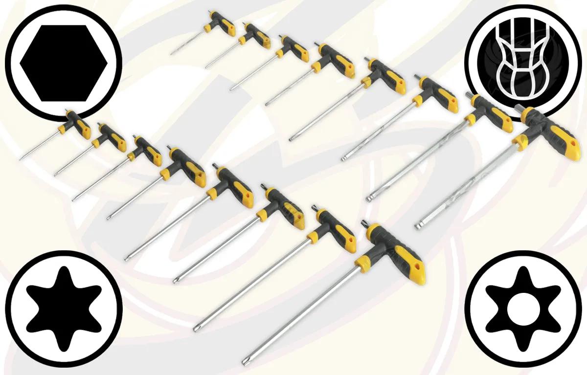 SIEGEN 16PCS T - HANDLE HEX & TORX KEY SET H2 - H10 & T10 - T50