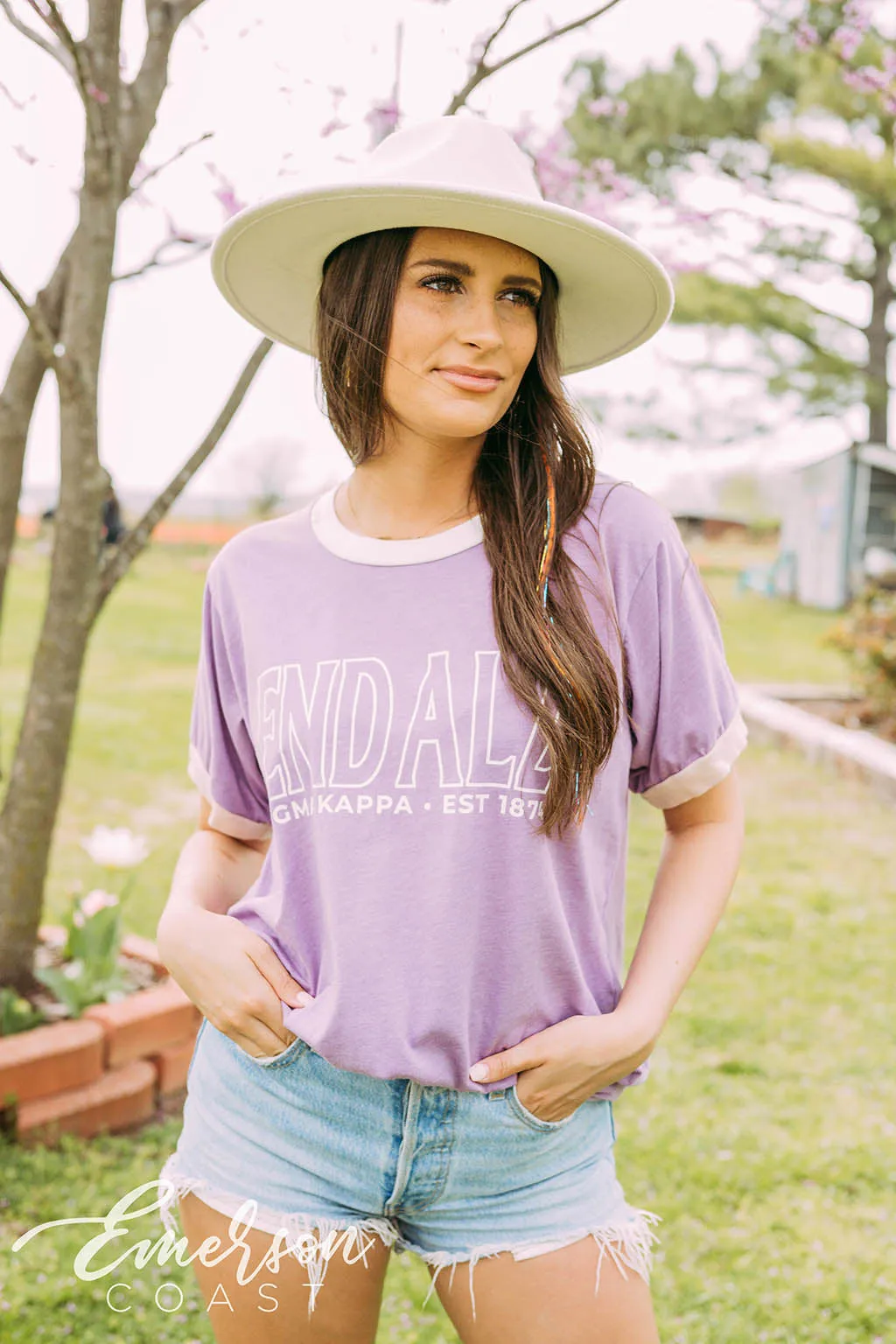 Sigma Kappa End Alz Purple Colorblock Ringer Tee