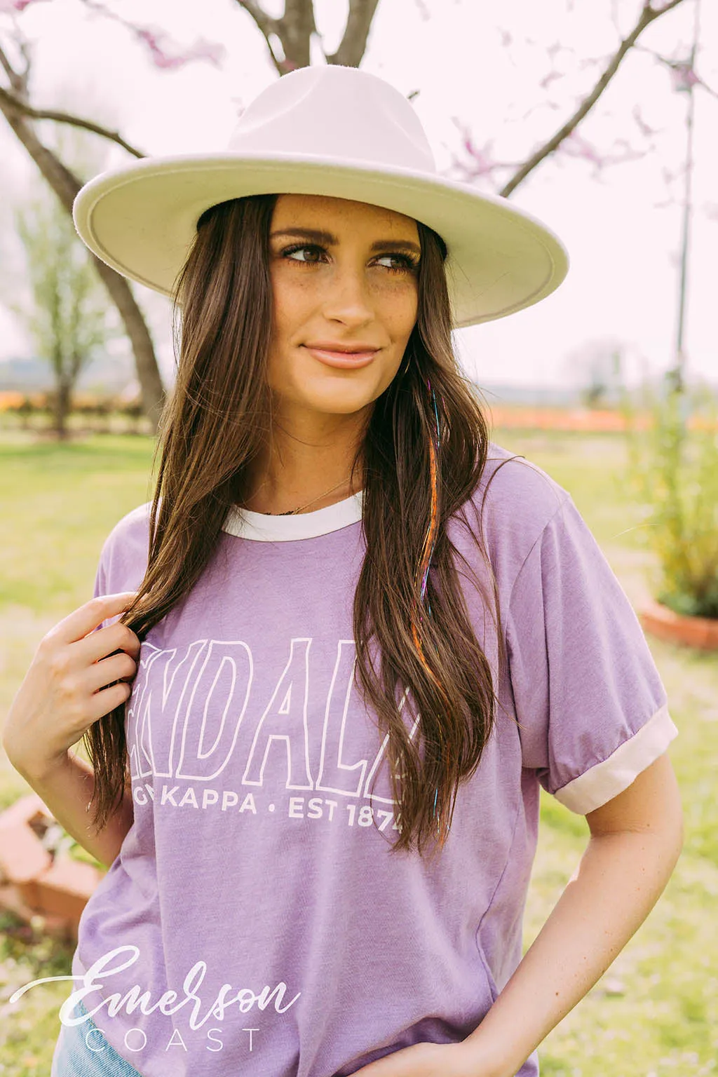 Sigma Kappa End Alz Purple Colorblock Ringer Tee