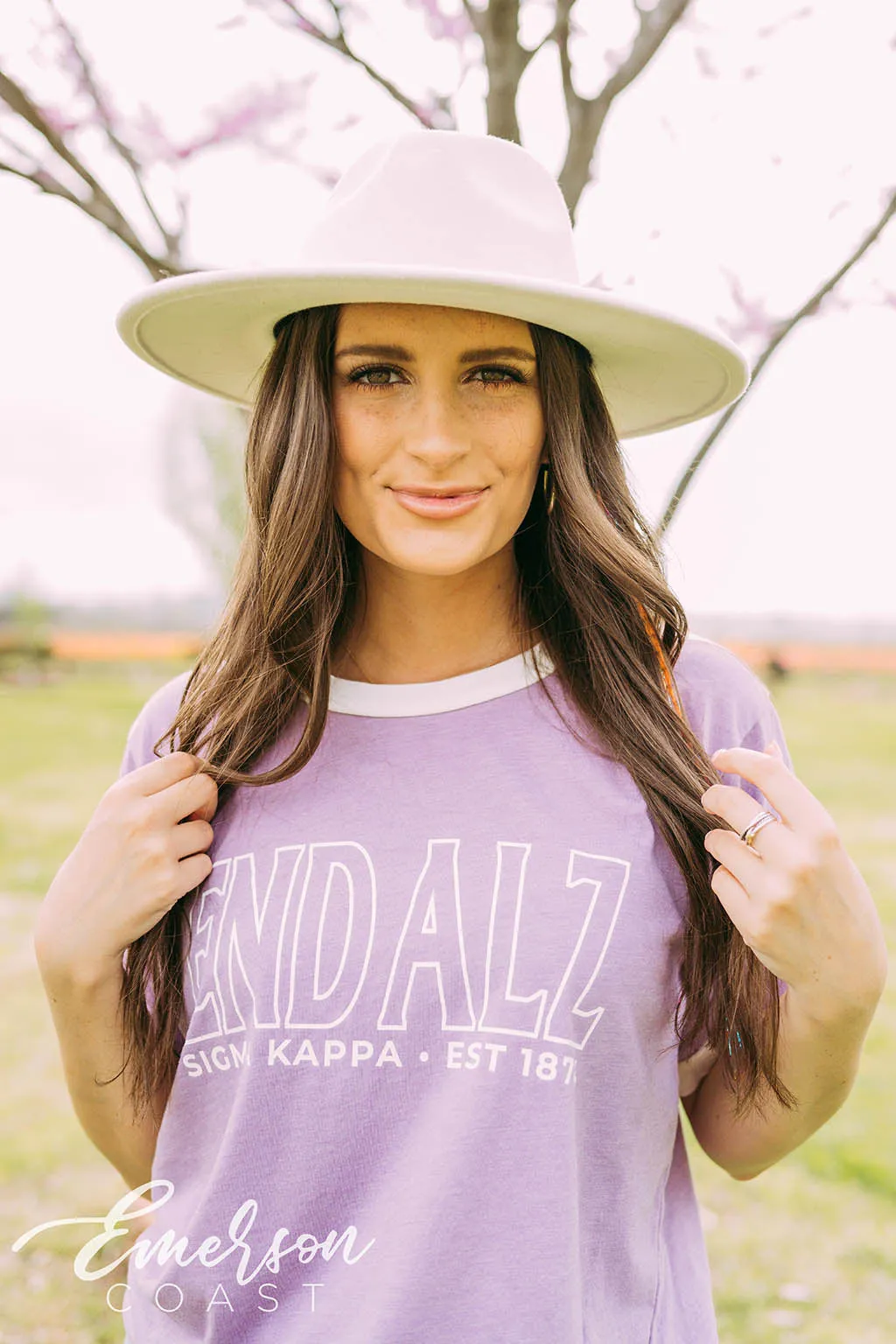 Sigma Kappa End Alz Purple Colorblock Ringer Tee