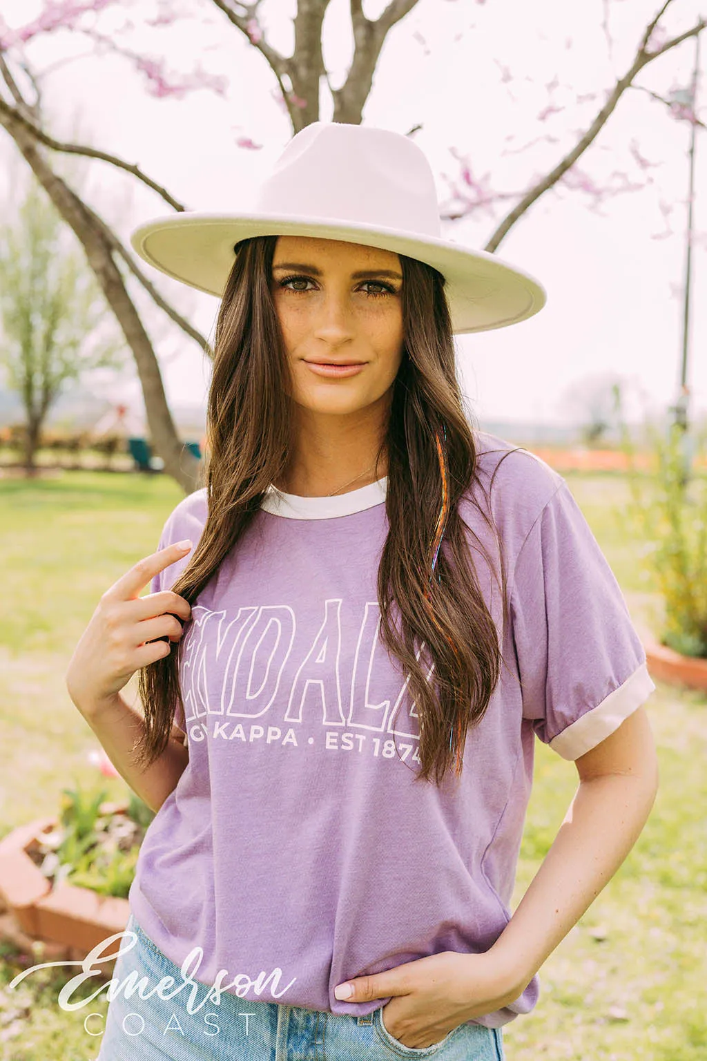 Sigma Kappa End Alz Purple Colorblock Ringer Tee