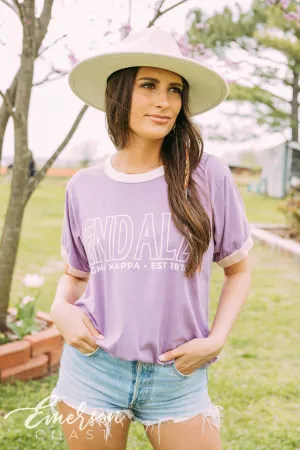 Sigma Kappa End Alz Purple Colorblock Ringer Tee