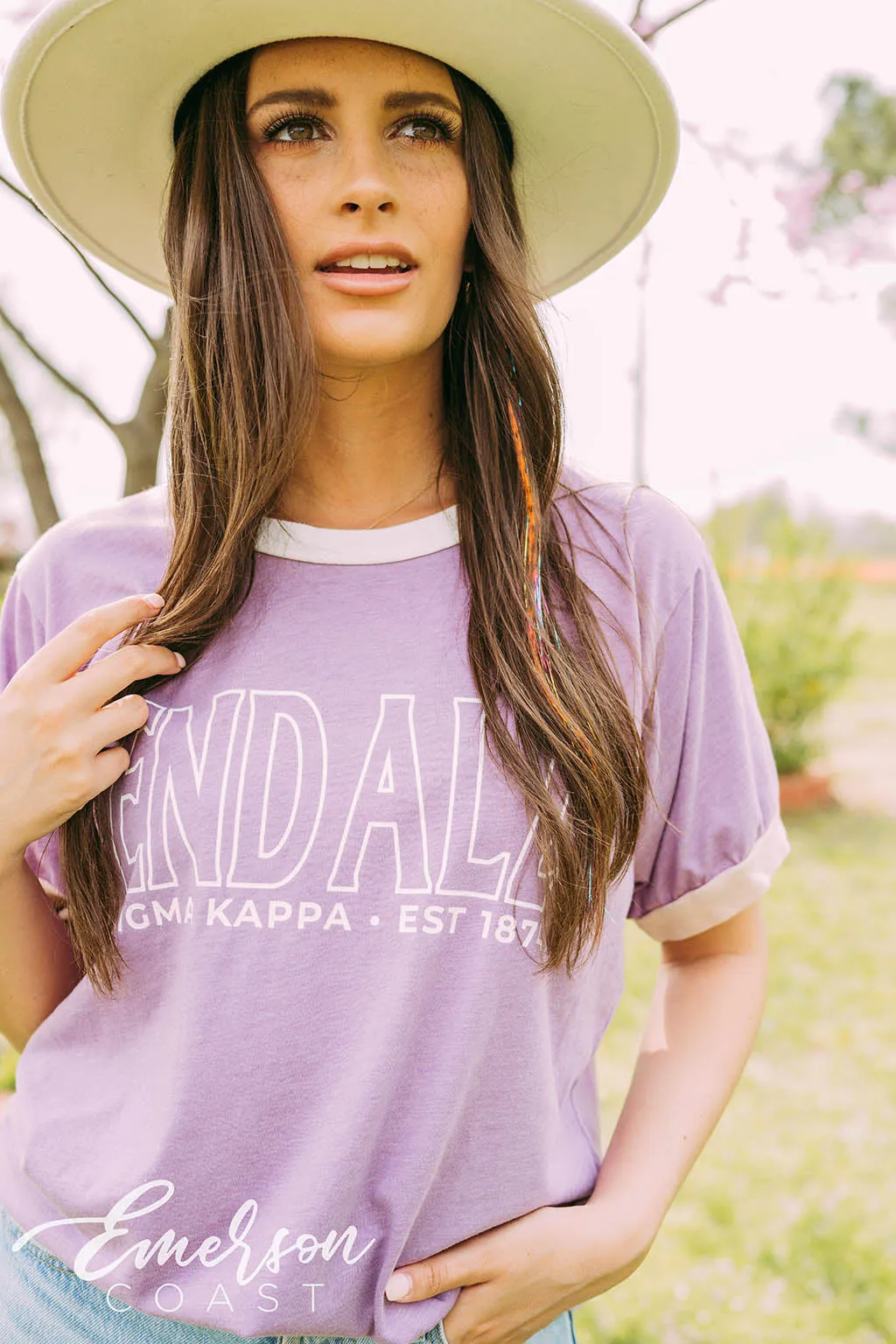 Sigma Kappa End Alz Purple Colorblock Ringer Tee