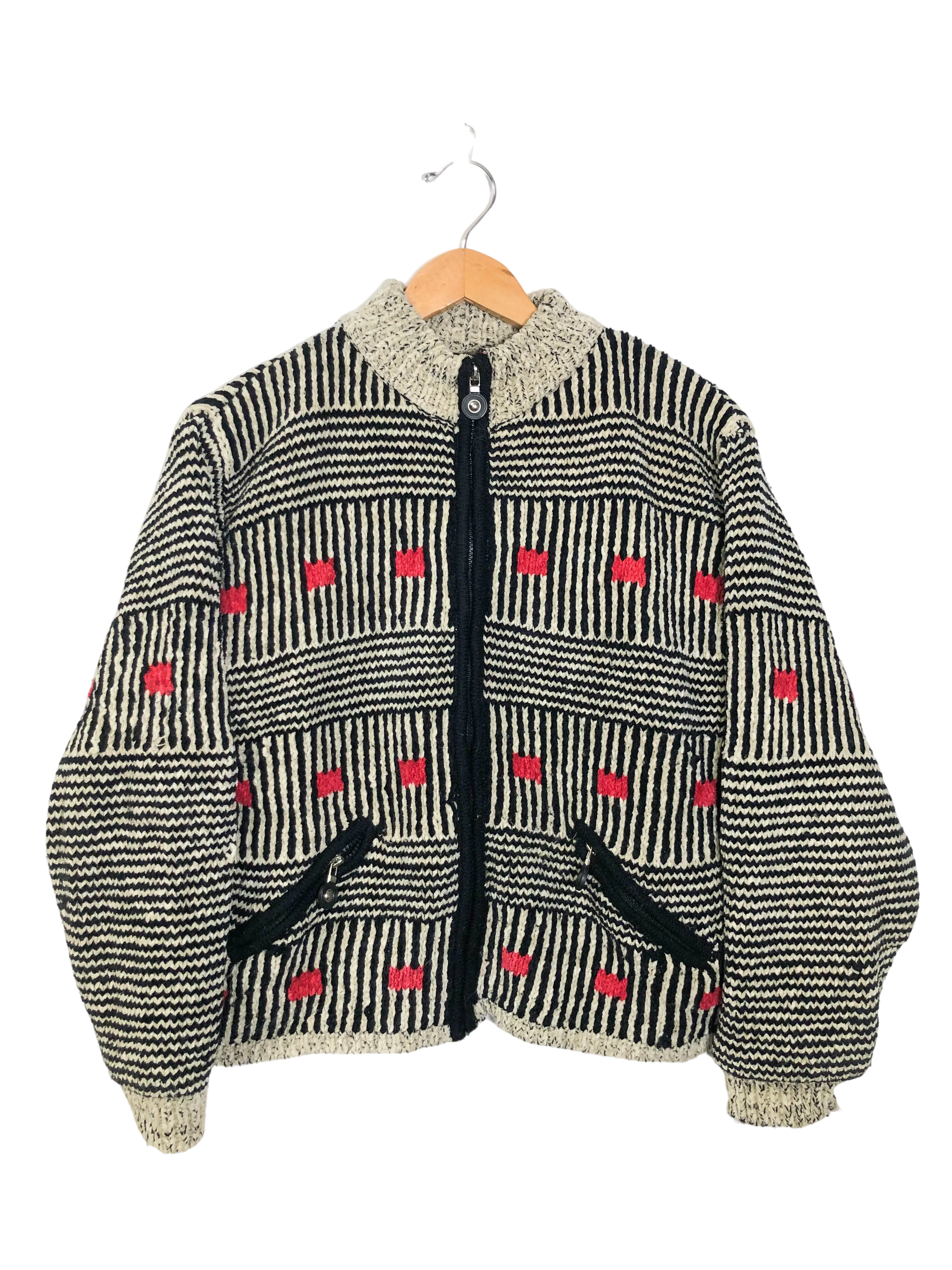 Silk Lined Knitted Zip Up Jacket (S/M)