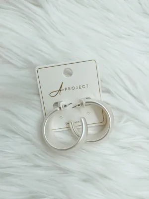 Silver Brushed Earrings